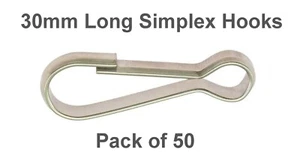 50 x 30 mm acciaio nichelato clip a molla semplici ganci artigianali campeggio cordini - Foto 1 di 3