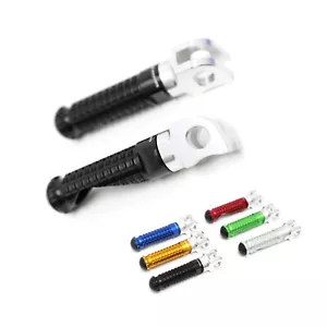Black CNC MPRO Front Foot Pegs For Kawasaki ZZR 1400 ZX14R 06-16 17 18 19 20 21 - Foto 1 di 7