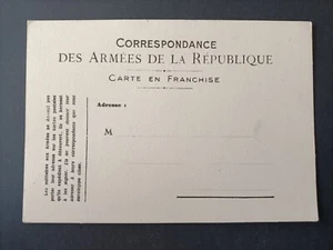 CPA Carte Militaire - Correspondance des Armées de la République - en Franchise - Imagen 1 de 2