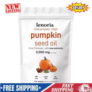 Aceite de semilla de calabaza 180 cápsulas blandas con palma enana americana, suplemento herbal 3000 mg caliente - Imagen 1 de 12
