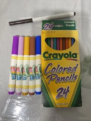 Crayola 68-4024 Long Colored Pencils - Pack of 24 With 5 Color Wonder Markers - Image 1 of 4