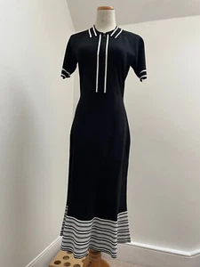 Black Karl lagerfeld knitted flair dress / size M / new with tag - Picture 1 of 7