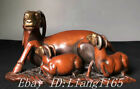 Old China Red Copper Feng Shui Drei Schafe Mutter und Kind Ziege Gl&#252;ckskulptur