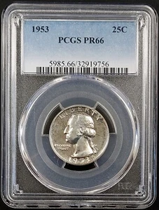 1953 Proof Washington Quarter certified PR 66 by PCGS! sku 9756 - Picture 1 of 4