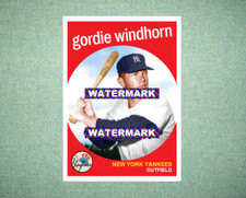 Gordie Windhorn New York Yankees 1959 Style Custom Baseball Art Card