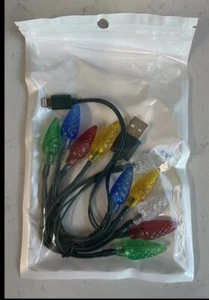 iPhone LED 10 Christmas Light String IPhone Charger USB 20 Pack - Picture 1 of 3
