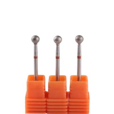Paquete de 3 brocas para limpieza de cutículas con cabeza de bola rebabas de diamante brocas para uñas para manicura Foto 1 de 4