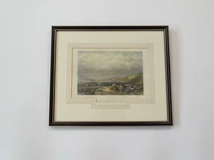 Antica incisione scudi porto Durham Tyne Wear acquaforte incorniciata 12” x 11” - Foto 1 di 6
