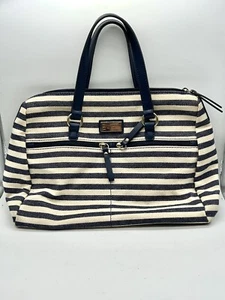 Borsa a mano Tommy Hilfiger blu a righe bianche - Foto 1 di 9