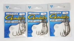 3 PACKS OF GAMAKATSU OFFSET SHANK WORM HOOKS SIZE 2/0 6PCS (07112) - Picture 1 of 1