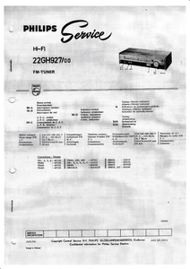 Manual de servicio Philips 22 GH 927 - Imagen 1 de 1