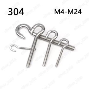 304 Stainless Steel Eye Hooks Eye Bolts M4 M5 M6 M8 M10 M12 M14 M16 M18 M20 M24 - Picture 1 of 16