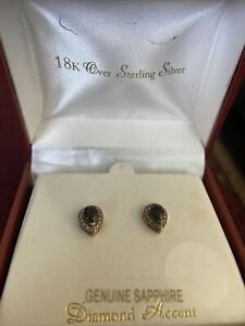 925 Silver Earrings With Little Diamonds Stones And Gold 18k Outer  Layer