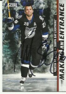 MARTIN ST. LOUIS AUTOGRAPHED TAMPA BAY LIGHTNING CARD MONTREAL CANADIENS