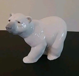 Lladro #1207 Aufmerksame Eisbär Figur Porzellan Spanien Juan Huerta - Bild 1 von 7