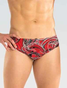 Mens DOLFIN Graphlite Red Tidal Wave Racer SIZE 36 NYLON / LYCRA - Picture 1 of 2