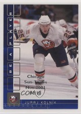 2001-02 ITG Be A Player Memorabilia Sapphire Chicago Sun-Times /10 Juraj Kolnik