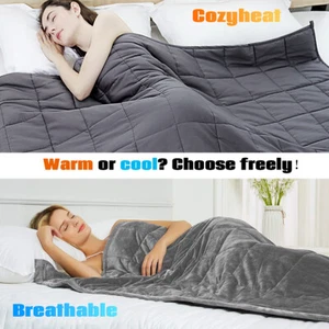 Costway 17lbs Home Weighted Blanket Crystal Velvet Fabric w/Beads 60" x 80" Grey - Picture 1 of 12