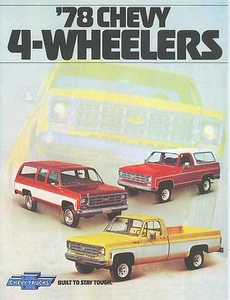 1978 CHEVROLET TRUCK 4X4 SALES BROCHURE- SERIES K10 K20 K30 - Picture 1 of 1