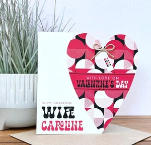 Tarjeta de San Valentín personalizada hecha a mano, esposo esposa novio novia - Imagen 1 de 2
