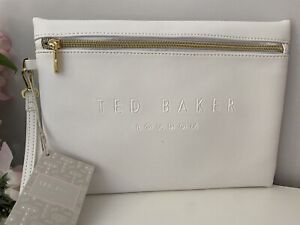 Ted Baker Saffiano Debossed Wristlet Clutch Bag BNWTS RRP £35 Bright White