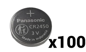 100 NEW BULK PANASONIC CR2450 CR 2450 3v Lithium Battery Batteries EXP 2032 - Picture 1 of 6