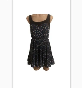 Mika and Gala Dress Fit and Flare Pleated Skirt Fish Print Size 8 - Picture 1 of 3