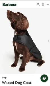 BARBOUR Matt Waxed Black Large Dog Coat British Clastic - Picture 1 of 9