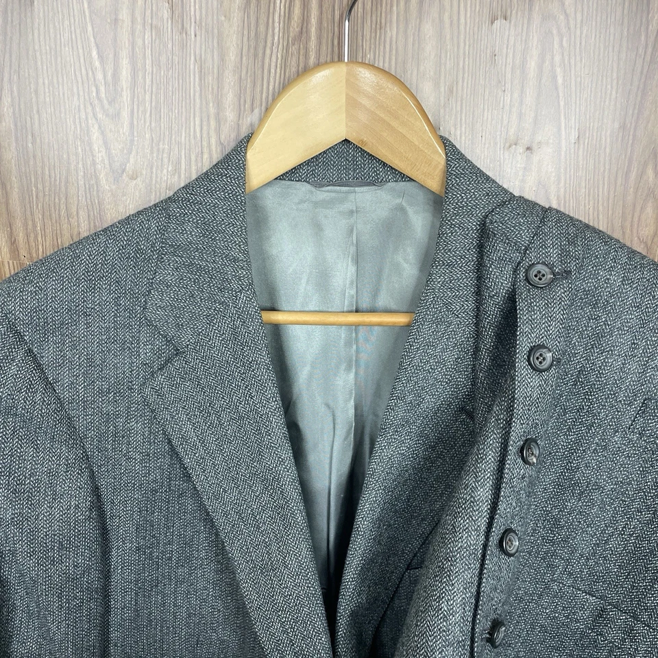 Chaps Ralph Lauren Vintage 1950s 1960s USA Made 2 Piece Suit Mens 40R Gray Wool - Image 1 of 4