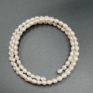 Vintage Armband mit Spulenwickel Süßwasser rosa Perlen - Bild 1 von 8