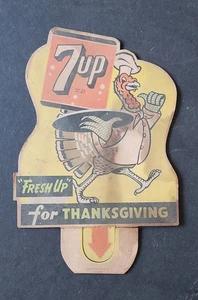 Cartón 1948 7UP "Recién actualizado" para letrero de Acción de Gracias C-9, 48 (en caja) - Imagen 1 de 5