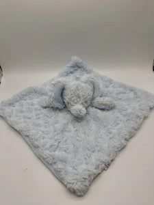 Oobles Elephant Lovey Blue Security Blanket Fluffy Rattle Soft Plush 14x14" - Picture 1 of 7
