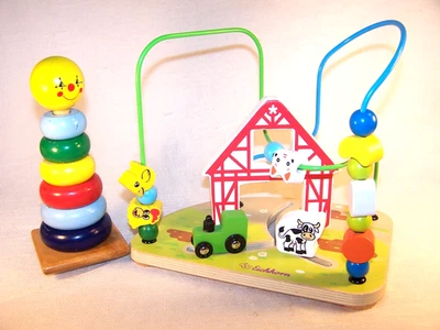 Eichhorn-Labyrinth aus Holz & Metall und TCM-Pyramide aus Holz, beide gemarkt - Bild 1 von 4