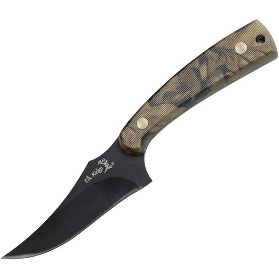 Cuchillo fijo Elk Ridge Upswept Skinner 440 hoja camuflaje mango sintético - ER-299C Foto 1 de 1