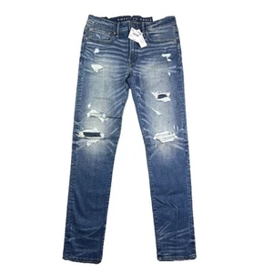 NWT- American Eagle Airflex Plus Jeans Men’s 31x32 Distressed Slim - Picture 1 of 12