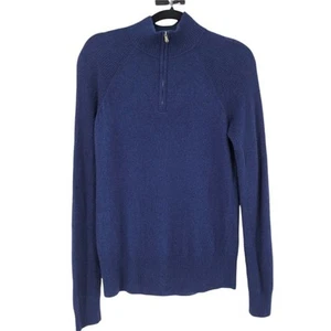 Vineyard Vines Nautical Navy Quarter Zip Cashmere Wool Blend Sweater Size Small - Picture 1 of 4