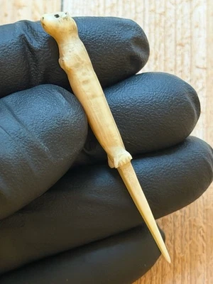 Artefactos de tomachee 👣 ESQUIMALES INUITS INCREÍBLE EFIGIE DE NUTRIA BERING SEA ALASKA 🔥 Foto 1 de 4