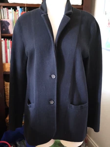 J. Suéter Blazer Crew Para Mujer L Negro 100% Algodón Elastizado Tejido Bolsillos Clásico - Imagen 1 de 6