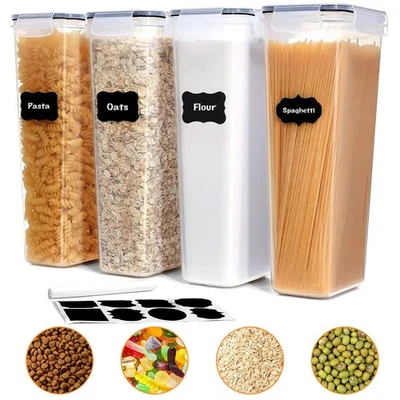 4x Vorratsdosen Luftdicht Aufbewahrungsbox Mottensichere Vorratsbehälter+Deckel - Bild 1 von 4