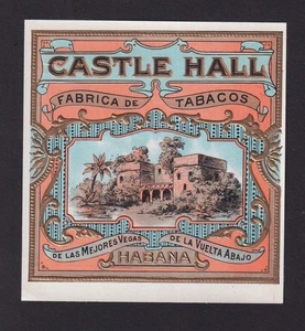 Ancienne étiquette Lytho Cigare BN186208 Castle Hall Château - Picture 1 of 1