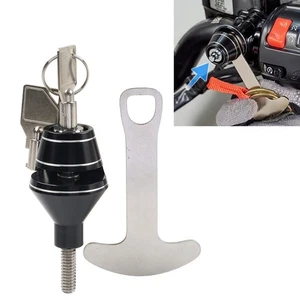 Motorcycle Anti Theft CNC Aluminum Handlebar Helmet Lock For Indian Accessories - Picture 1 of 14