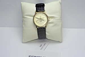 VINTAGE RETRO RARE GOLDEN TONE UNISEX  QUARTZ TWENTY DOLLARS COIN WATCH - Picture 1 of 2