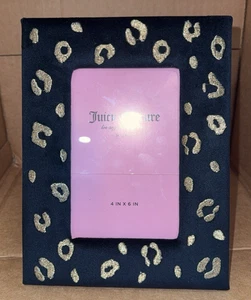 Juicy Couture Black Velour Leopard Print 5 X 7” Picture Frame NEW - Picture 1 of 1
