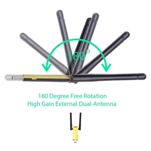 WiFi Adapter Wireless Antenna 11AC Dual Band 5.0G/2.4G 1200M Mini USB Networ NEW - Afbeelding 1 van 12