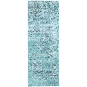 2'x5'8" Green Overdyed Vintage Zoroastrian Hand Knotted All Wool Runner Rug R949 - Picture 1 of 7