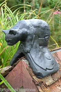 Black cat roof finial 90° angled or half round decorative stone ridge tile - Picture 1 of 4