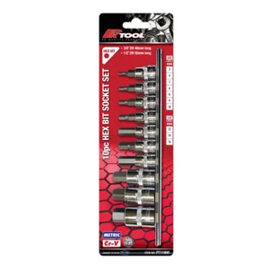 PK Tools Hex Bit Socket 3/8" & 1/4" dr Metric 6PT 10pc Set - Picture 1 of 1