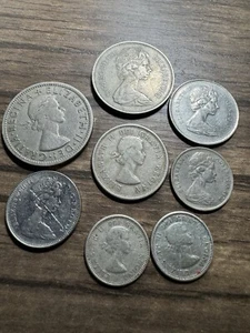 Lot Of 8 Queen Elizabeth II World Coins 1957-1975 Circulated UK Canada Aus - Picture 1 of 17