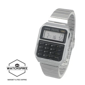 Casio Digital Dual Time Calculator Edelstahlband Uhr CA-500WE-1A - Bild 1 von 1