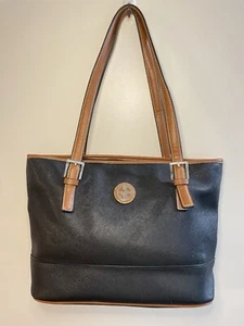 GIANI BERNINI Saffiano Bolso de Mano Negro 14" Moda Cartera 6 Bolsillos - Imagen 1 de 12